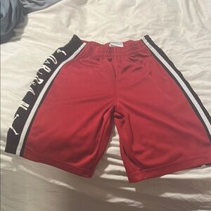 Jordan Red Shorts with Black and White Accents